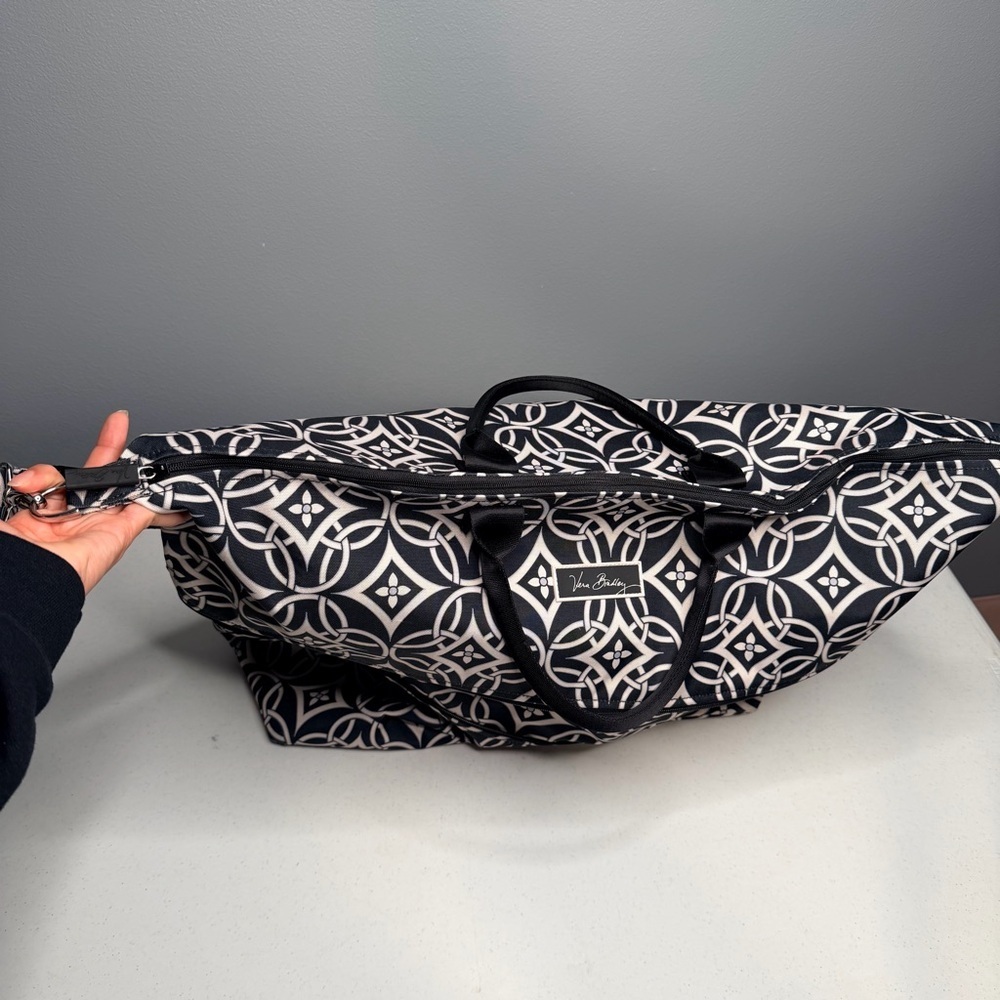 Vera Bradley Concerto Geometric Black and White Travel Bag - Picture 15 of 16